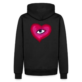 Voir avec le cœur - Sweat à capuche Premium bio Homme - noir - Dos - Nico (187cm)