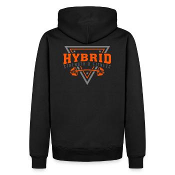 Vêtements hybrides de force et de fitness - Sweat à capuche Premium bio Homme - noir - Dos - Nico (187cm)
