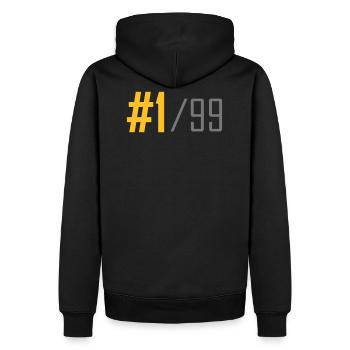 PUBG #1 / 99 - Männer Premium Bio Hoodie - Schwarz - Hinten - Nico (187cm)