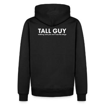 Tall People - Vue bloquante - Sweat à capuche Premium bio Homme - noir - Dos - Nico (187cm)