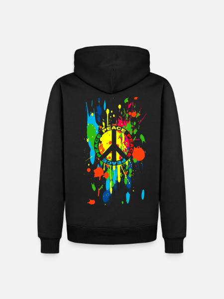 peace symbol 55 - Sweat à capuche Premium bio Homme - noir