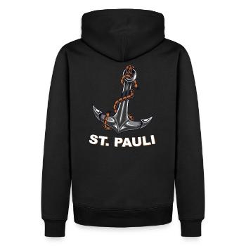 St. Pauli | ancre - Sweat à capuche Premium bio Homme - noir - Dos - Nico (187cm)