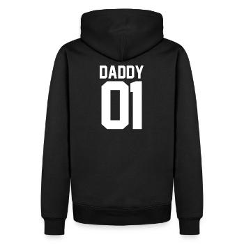 Daddy 01 - Männer Premium Bio Hoodie - Schwarz - Hinten - Nico (187cm)