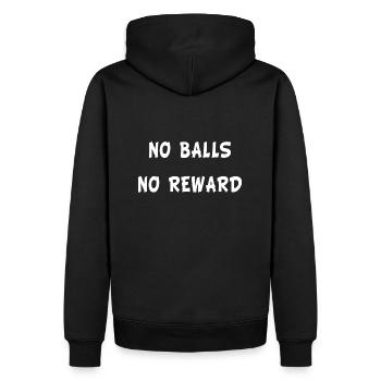 Mut, Mut - Männer Premium Bio Hoodie - Schwarz - Hinten - Nico (187cm)