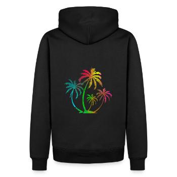 Palm neon - Men’s Premium Organic Hoodie - black - Back - Nico (187cm)