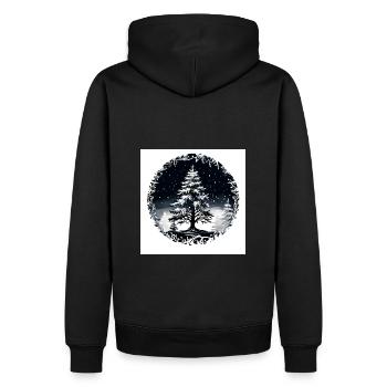 Design d’arbre à neige N&B - Sweat à capuche Premium bio Homme - noir - Dos - Nico (187cm)