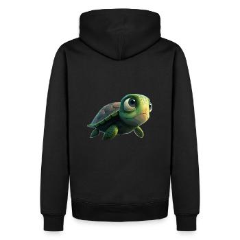 Schildkröte - Männer Premium Bio Hoodie - Schwarz - Hinten - Nico (187cm)