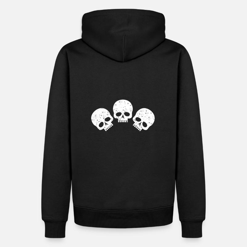 trois crânes | trois crânes - Sweat à capuche Premium bio Homme - noir