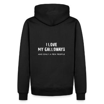 I love my Galloways - Männer Premium Bio Hoodie - Schwarz - Hinten - Nico (187cm)