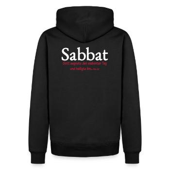 Sabbat T-Shirt gesegnet und heilig Geschenkidee - Männer Premium Bio Hoodie - Schwarz - Hinten - Nico (187cm)