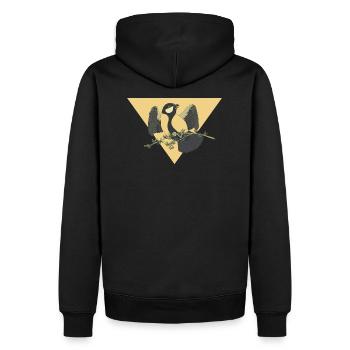 Meise - Männer Premium Bio Hoodie - Schwarz - Hinten - Nico (187cm)