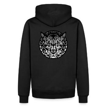 katzenartig - Männer Premium Bio Hoodie - Schwarz - Hinten - Nico (187cm)