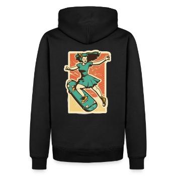 Skater Girl - Sweat à capuche Premium bio Homme - noir - Dos - Nico (187cm)