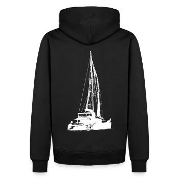 Catamaran Sailing Tours Sailing Turn - Sweat à capuche Premium bio Homme - noir - Dos - Nico (187cm)