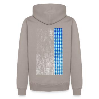 Bayerisch Bayrisch Bayern weissblau blauweiss - Männer Premium Bio Hoodie - Taupe - Hinten - Nico (187cm)