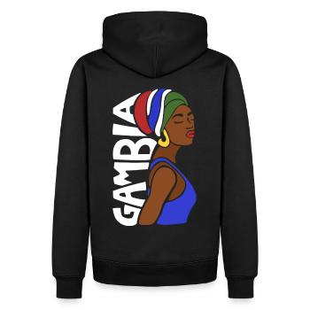 Gambie - Sweat à capuche Premium bio Homme - noir - Dos - Nico (187cm)