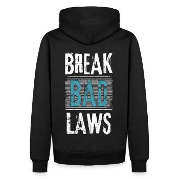 Break bad Laws - Men’s Premium Organic Hoodie - black - Back - Nico (187cm)