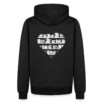 BookLove (Heart-One-Edition) - Sweat à capuche Premium bio Homme - noir - Dos - Nico (187cm)
