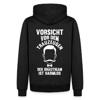 Trauzeuge - Männer Premium Bio Hoodie - Schwarz - Hinten - Nico (187cm)