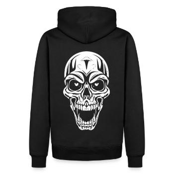 Perfekter Totenkopf für Gothic Fans - Männer Premium Bio Hoodie - Schwarz - Hinten - Nico (187cm)