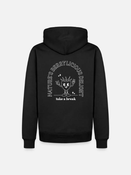 Himbeeren Retro - Männer Premium Bio Hoodie - Schwarz
