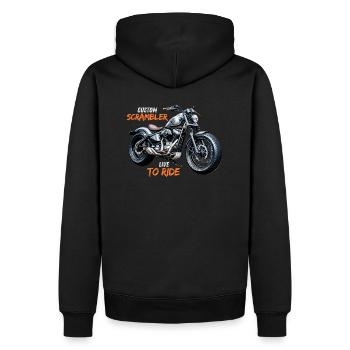 Cafe Racer - Männer Premium Bio Hoodie - Schwarz - Hinten - Nico (187cm)