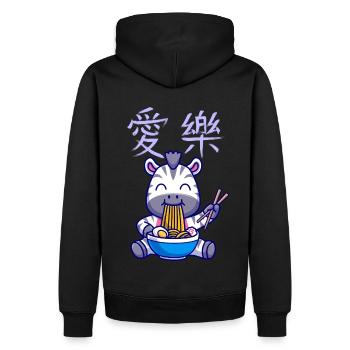 Nouilles japonaises de Chine Ramen Pâtes Zebra Anime - Sweat à capuche Premium bio Homme - noir - Dos - Nico (187cm)