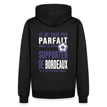 supporter foot Bordeaux humour club football - Sweat à capuche Premium bio Homme - noir - Dos - Nico (187cm)