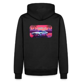 Turbo RS - JDM japonais des années 1980 - Sweat à capuche Premium bio Homme - noir - Dos - Nico (187cm)