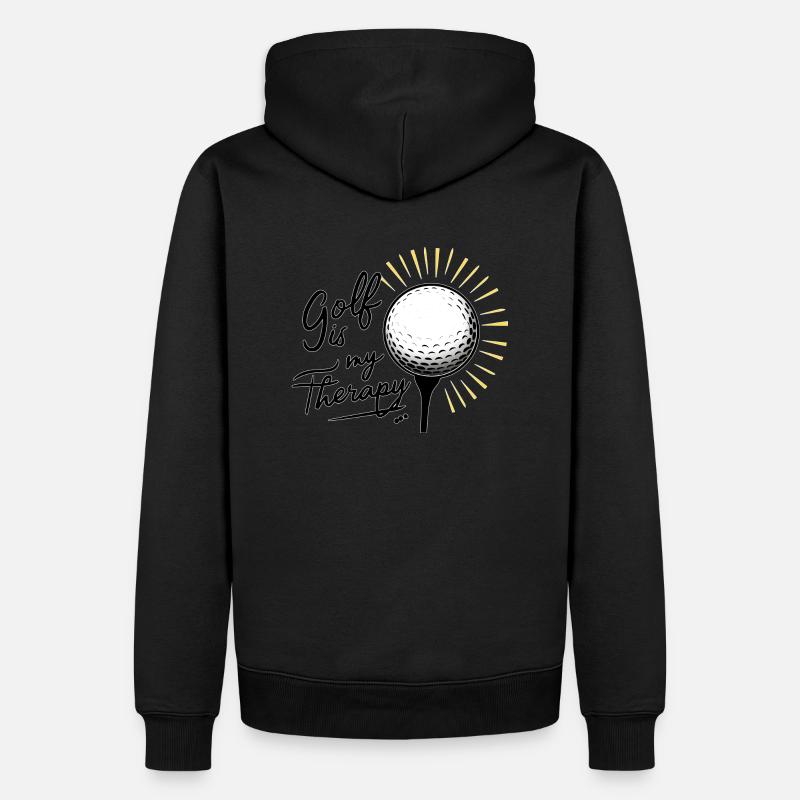 Golf is my therapy - Sweat à capuche Premium bio Homme - noir