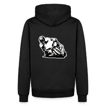 Motorrad Motorbike - Männer Premium Bio Hoodie - Schwarz - Hinten - Nico (187cm)