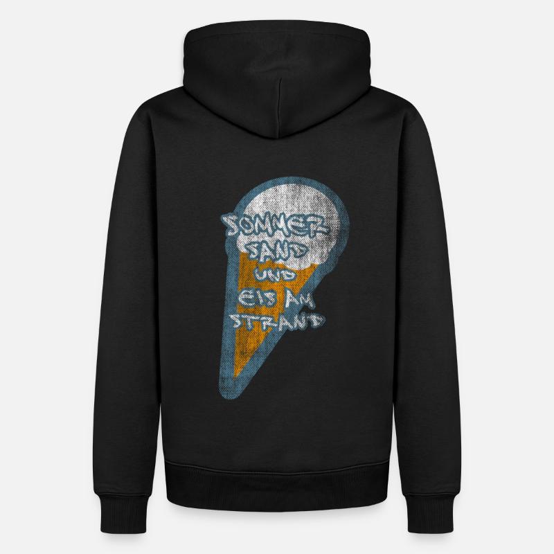 EIS AM STRAND SOMMER - Männer Premium Bio Hoodie - Schwarz