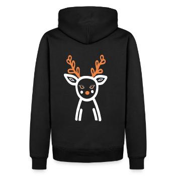 Mein Lieber , Natur, Kunst , Reh, Hirsch - Männer Premium Bio Hoodie - Schwarz - Hinten - Nico (187cm)