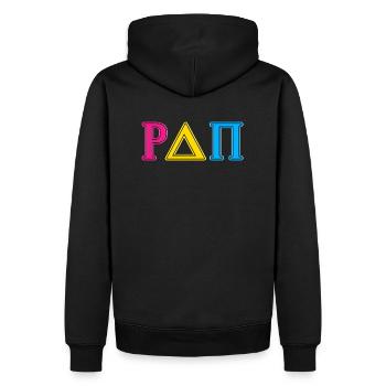 LGBT Pan Pansexual Pride Queer CSD Greek - Men’s Premium Organic Hoodie - black - Back - Nico (187cm)