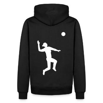 Service dynamique au volleyball - Sweat à capuche Premium bio Homme - noir - Dos - Nico (187cm)