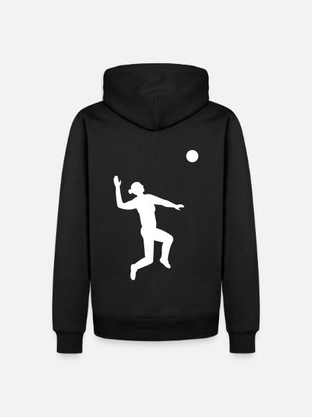 Dynamic serve in volleyball - Men’s Premium Organic Hoodie - black