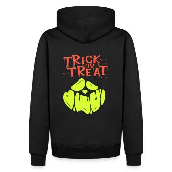 Halloween Scary Face, Trick or Treat - Men’s Premium Organic Hoodie - black - Back - Nico (187cm)