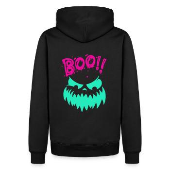 Halloween Scary Face, Boo - Men’s Premium Organic Hoodie - black - Back - Nico (187cm)