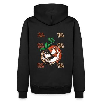 Halloween Pumpkin, Trick or Treat - Men’s Premium Organic Hoodie - black - Back - Nico (187cm)