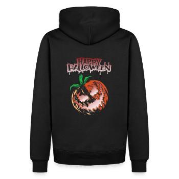Citrouille d’Halloween, Joyeux Halloween - Sweat à capuche Premium bio Homme - noir - Dos - Nico (187cm)