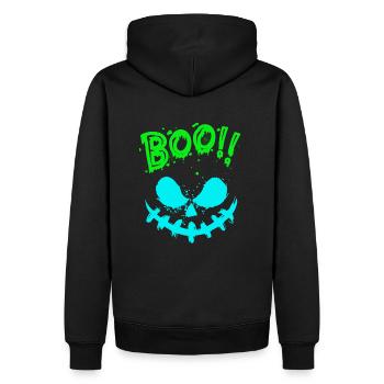 Halloween Scary Face, Boo - Men’s Premium Organic Hoodie - black - Back - Nico (187cm)