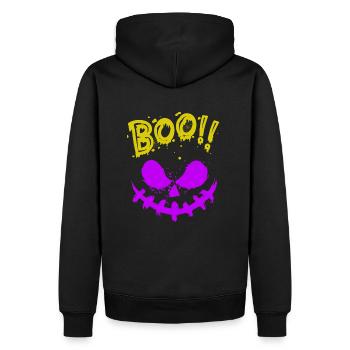 Halloween Scary Face, Boo - Men’s Premium Organic Hoodie - black - Back - Nico (187cm)