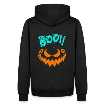 Halloween Scary Face, Boo - Men’s Premium Organic Hoodie - black - Back - Nico (187cm)