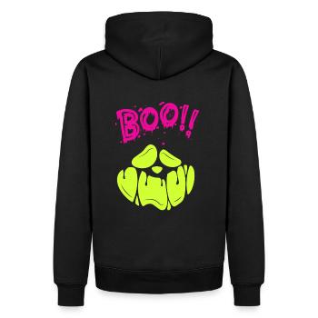 Halloween Scary Face, Boo - Men’s Premium Organic Hoodie - black - Back - Nico (187cm)