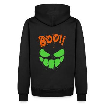Halloween Scary Face, Boo - Men’s Premium Organic Hoodie - black - Back - Nico (187cm)