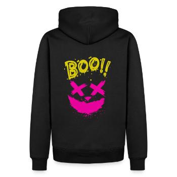 Halloween Scary Face, Boo - Men’s Premium Organic Hoodie - black - Back - Nico (187cm)