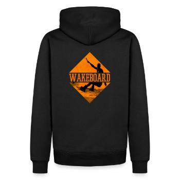 Wakeboard Wakeskate Wassersport Boot Wakeboarder - Männer Premium Bio Hoodie - Schwarz - Hinten - Nico (187cm)