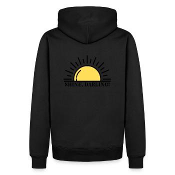 Shine Darling - Männer Premium Bio Hoodie - Schwarz - Hinten - Nico (187cm)