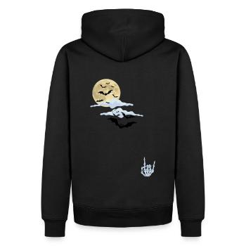 Halloween rockt - Männer Premium Bio Hoodie - Schwarz - Hinten - Nico (187cm)