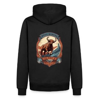 Bullenreiten ist kein Sport für Feiglinge - Männer Premium Bio Hoodie - Schwarz - Hinten - Nico (187cm)